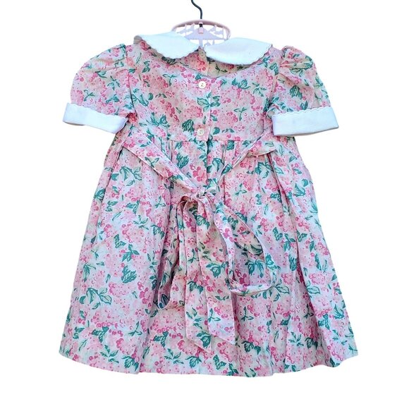 Vintage 80s Laura Ashley Baby Dress Smocked Pink with Pants NWOT 12 to 18 Mo - Picture 6 of 10